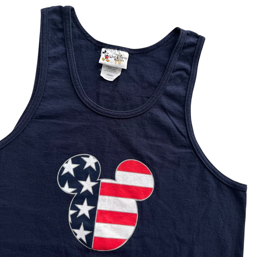 Walt Disney World Women S Navy USA Mickey Mouse Patriotic Tank Top Retro Vintage